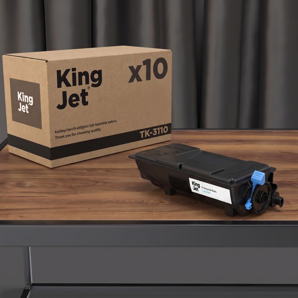 KingJET Kyocera Uyumlu TK-3110 Standart Kapasiteli (10'lu Paket) Çipli Muadil Toner