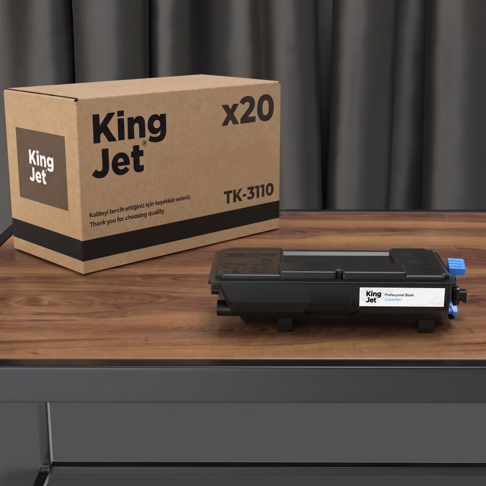 KingJET Kyocera Uyumlu TK-3110 Standart Kapasiteli (20'li Paket) Çipli Muadil Toner | ECOSYS FS-4200DN