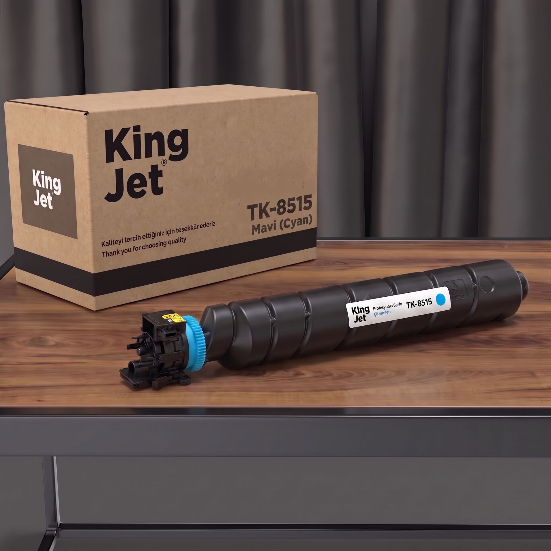 KingJET Kyocera Uyumlu TK-8515 Mavi Standart Kapasiteli (Tekli) Çipli Muadil Toner | TASKalfa 6053ci