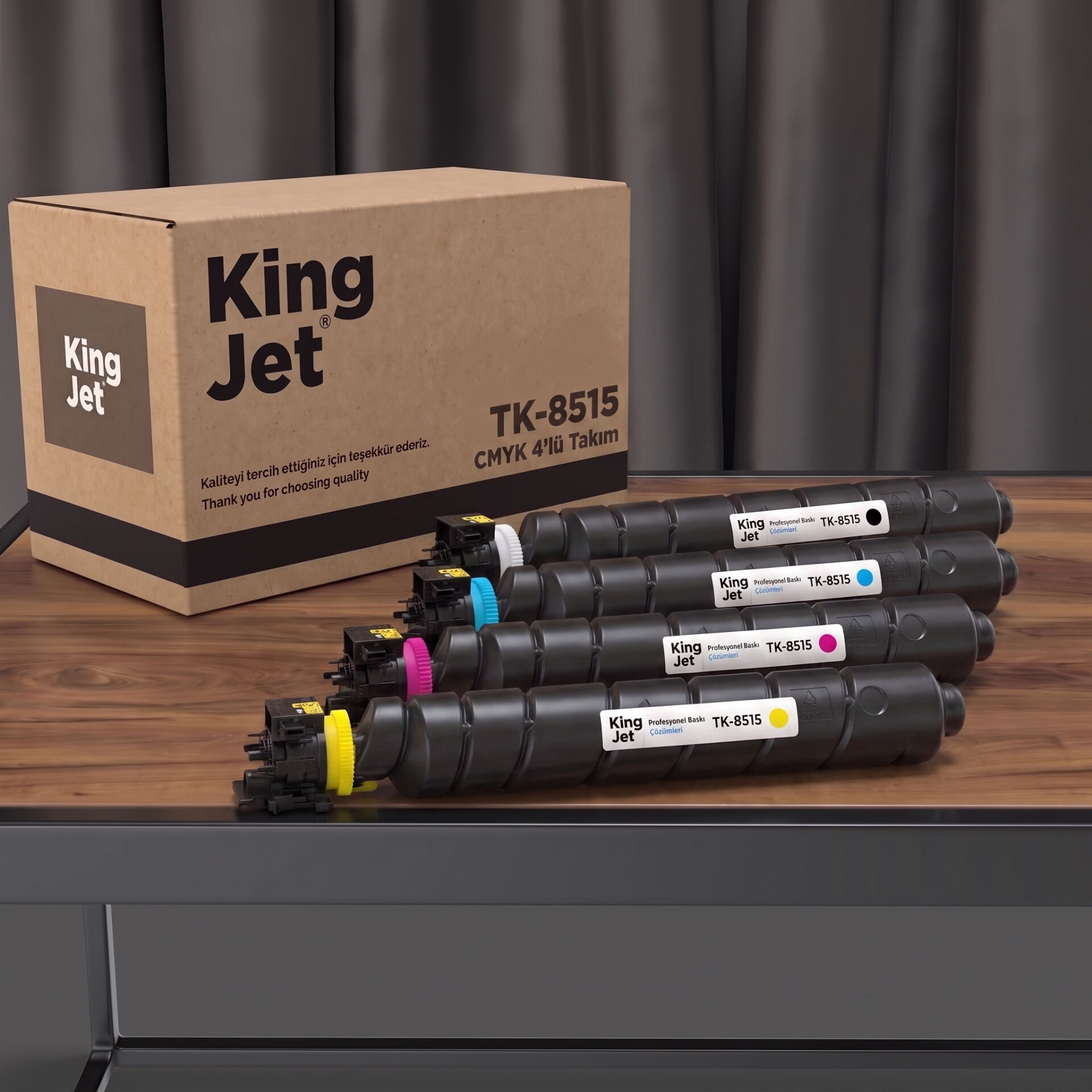 KingJET Kyocera Uyumlu TK-8515 Standart Kapasiteli (4 Renk Takım) Çipli Muadil Toner