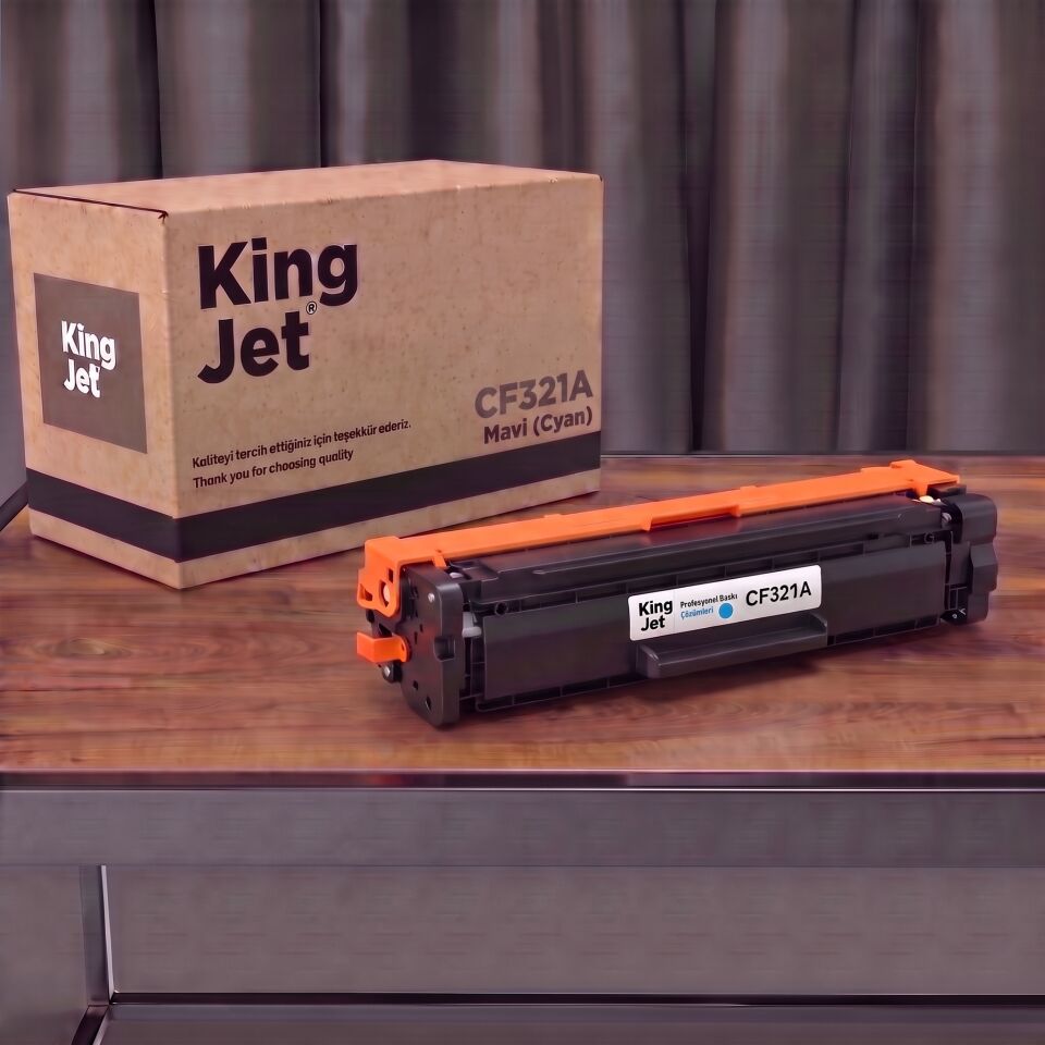 KingJET HP Uyumlu CF321A (653A) Mavi Standart Kapasiteli (Tekli) Çipli Muadil Toner | M651DN
