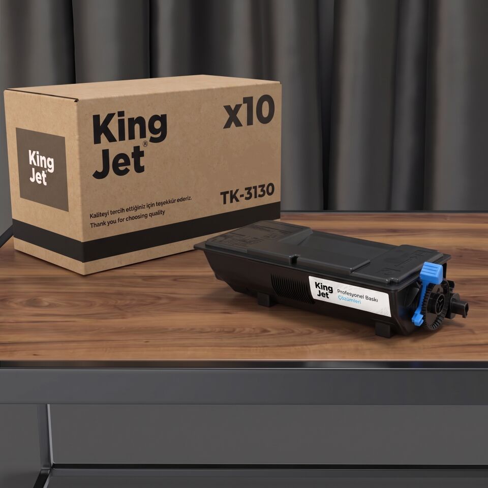 KingJET Kyocera Uyumlu TK-3130 Standart Kapasiteli (10'lu Paket) Çipli Muadil Toner | ECOSYS M3550idn