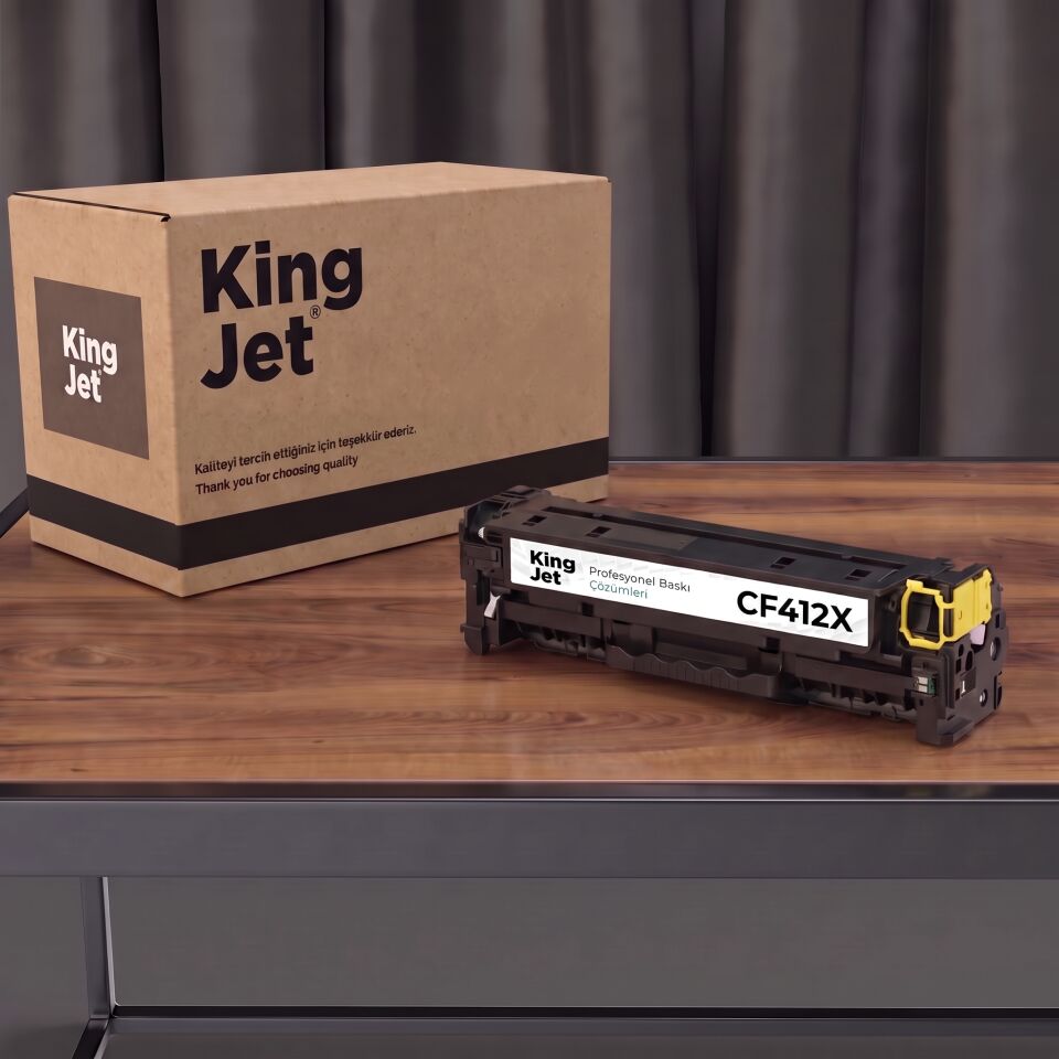 KingJET HP Uyumlu CF412X Sarı Standart Kapasiteli (Tekli) Çipli Muadil Toner | M452dw