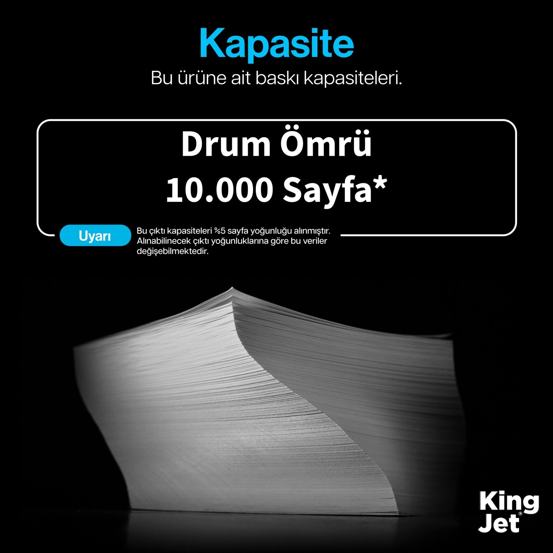 KingJET Brother Uyumlu DR-1040 (Tekli) Muadil Drum Ünitesi baskı kapasitesi