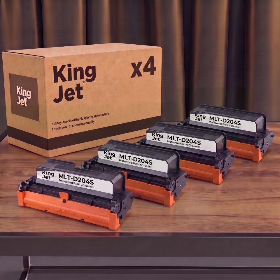 KingJET Samsung Uyumlu MLT-D204S Standart Kapasiteli (4'lü Paket) Çipli Muadil Toner | ProXpress SL-M3825D