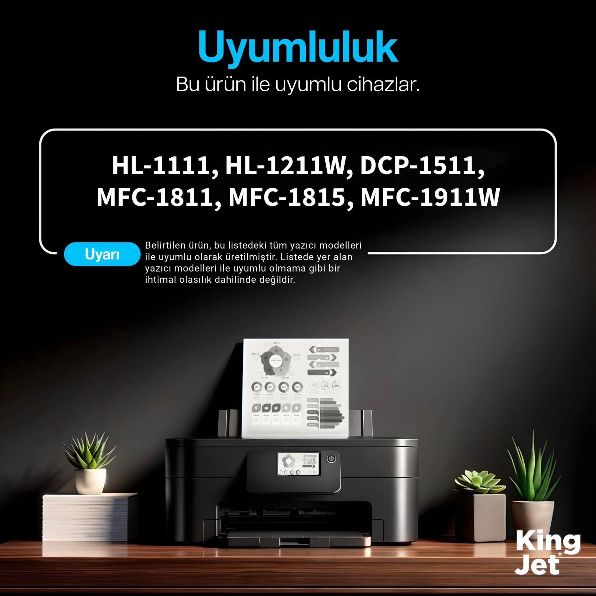 KingJET Brother Uyumlu DR-1040 (Tekli) Muadil Drum Ünitesi | DCP-1511 uyumlu yazıcı modelleri