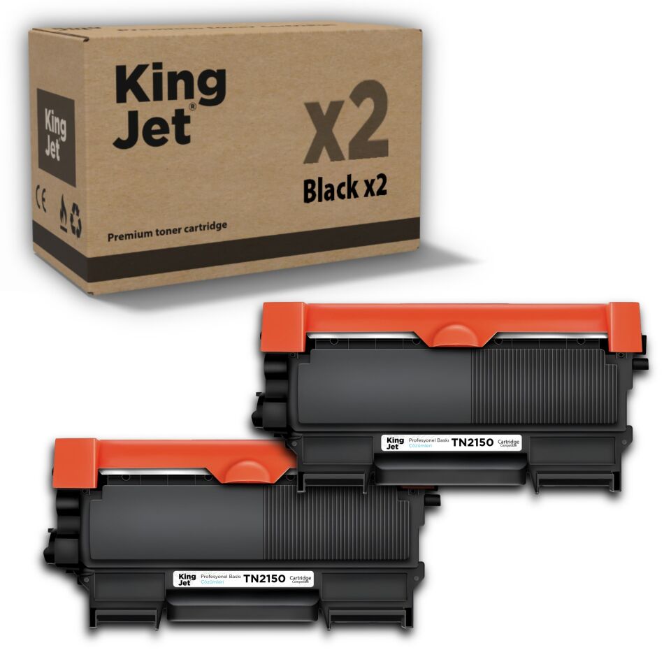 KingJET Brother Uyumlu TN-2150 Standart Kapasiteli (2'li Paket) Muadil Toner | DCP-7040