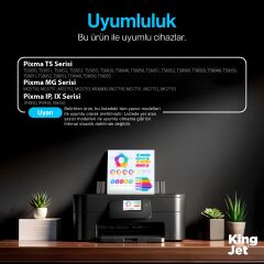 Kingjet Canon PGI-570XL & CLI-571XL Uyumlu Yüksek Kapasiteli 5 Renk (Takım) Muadil Kartuş Çipli