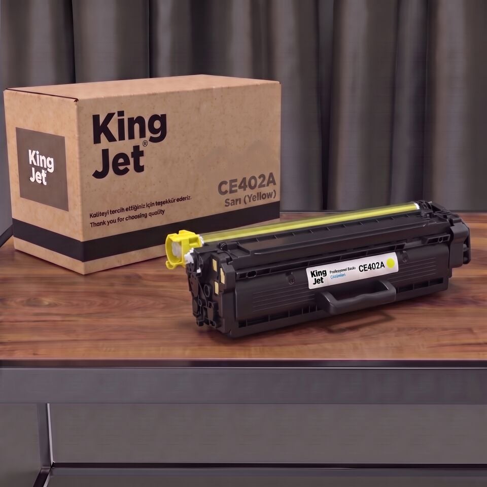 KingJET HP Uyumlu CE402A Sarı Standart Kapasiteli (Tekli) Çipli Muadil Toner | M575F