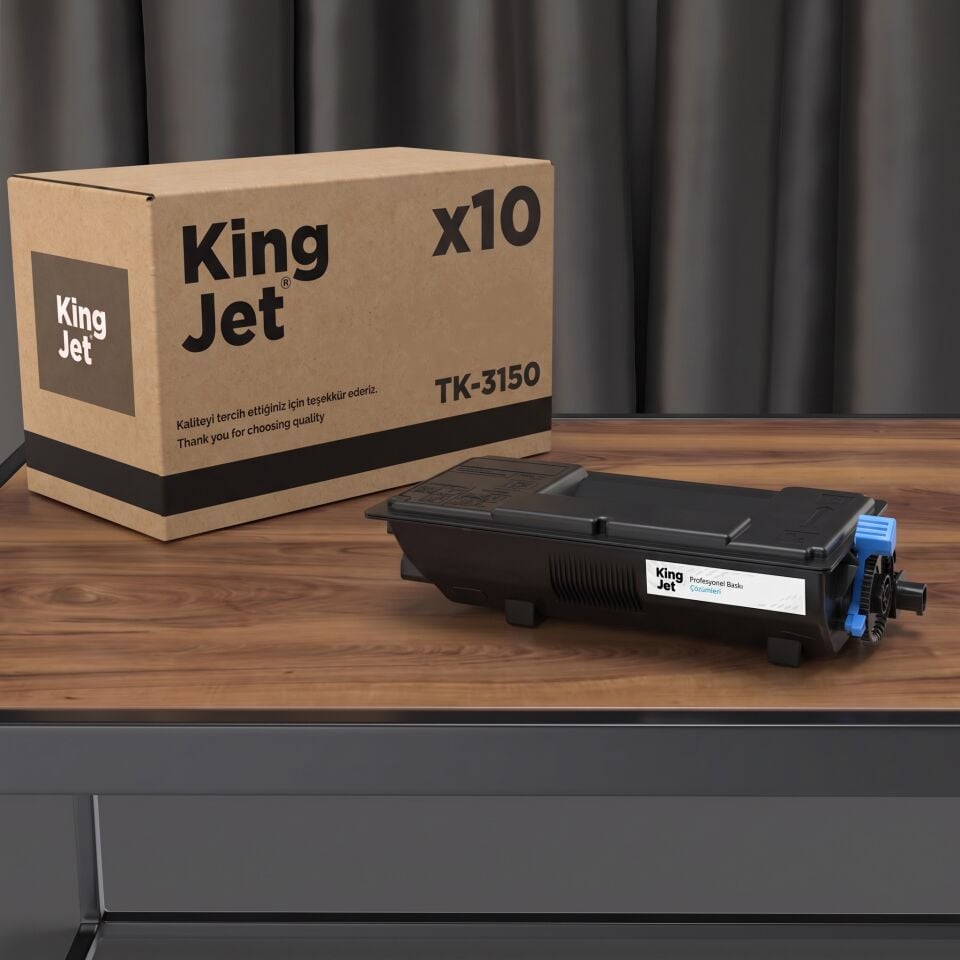 KingJET Kyocera Uyumlu TK-3150 Standart Kapasiteli (10'lu Paket) Çipli Muadil Toner | ECOSYS M3540idn