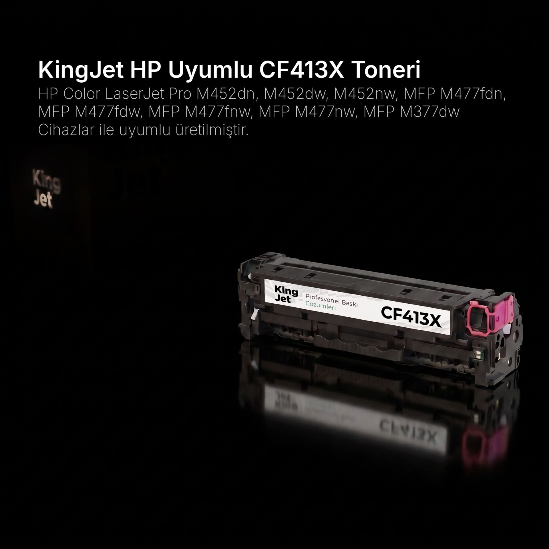 KingJET HP Uyumlu CF413X Kırmızı Yüksek Kapasiteli (Tekli) Çipli Muadil Toner | MFP M377dw