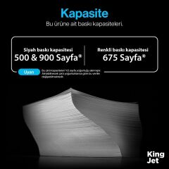 Kingjet Canon Pixma MG6853 Uyumlu Yüksek Kapasiteli 5 Renk (Takım) Muadil Kartuş Çipli