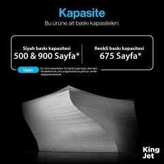 Kingjet Canon Pixma TS5050 Uyumlu Yüksek Kapasiteli 5 Renk (Takım) Muadil Kartuş Çipli