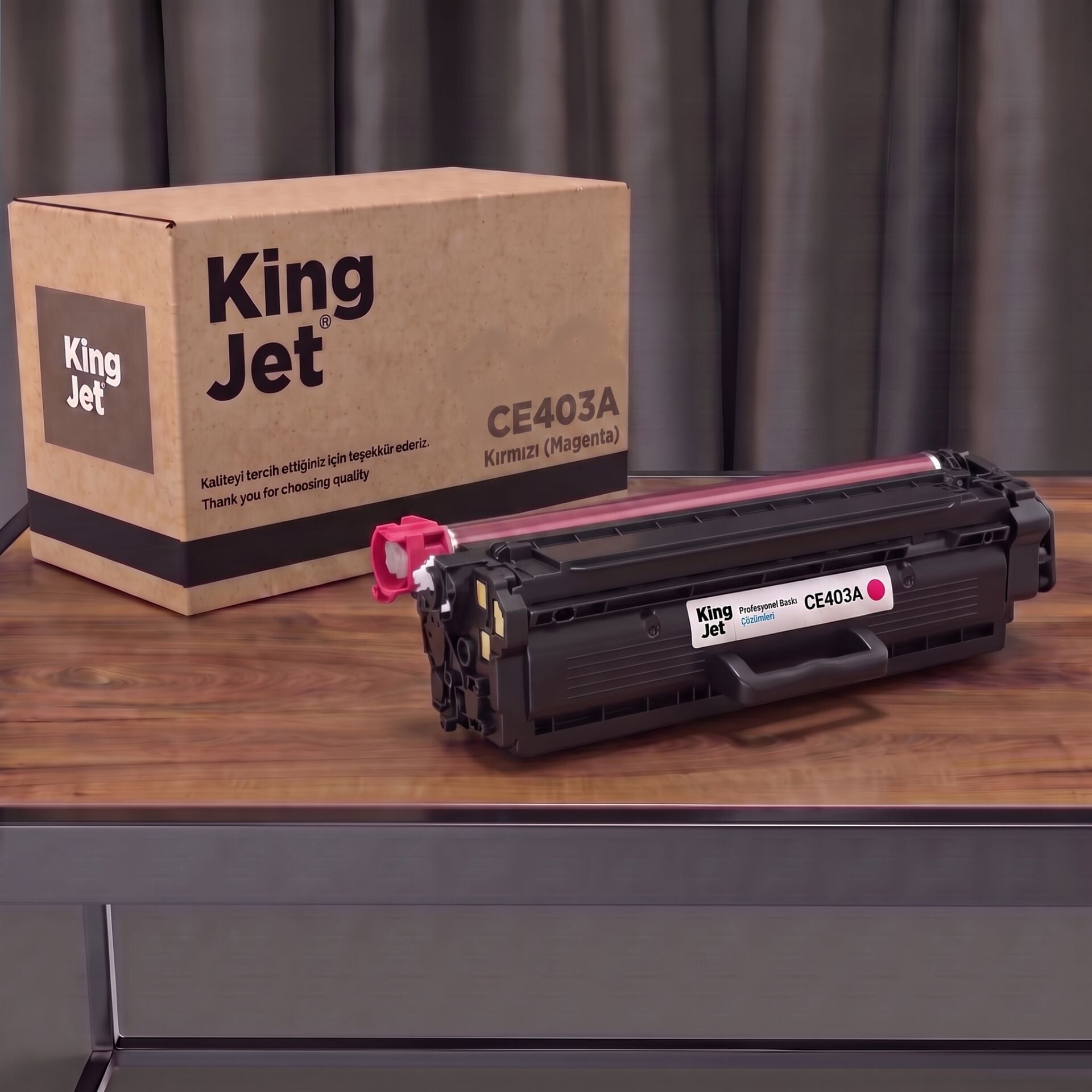 KingJET HP Uyumlu CE403A Kırmızı Standart Kapasiteli (Tekli) Çipli Muadil Toner | M551XH
