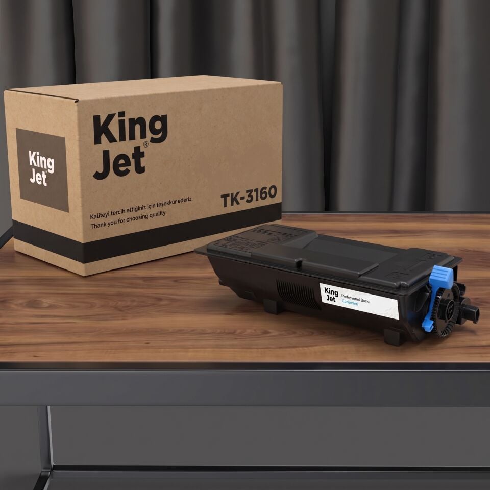 KingJET Kyocera Uyumlu TK-3160 Standart Kapasiteli (Tekli) Çipli Muadil Toner | ECOSYS P3055dn