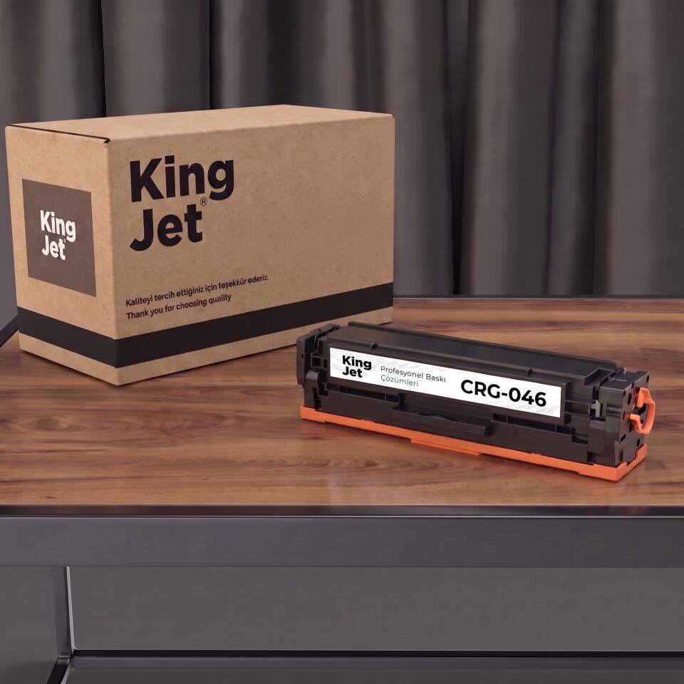KingJET Canon Uyumlu CRG-046 Siyah Standart Kapasiteli (Tekli) Çipli Muadil Toner