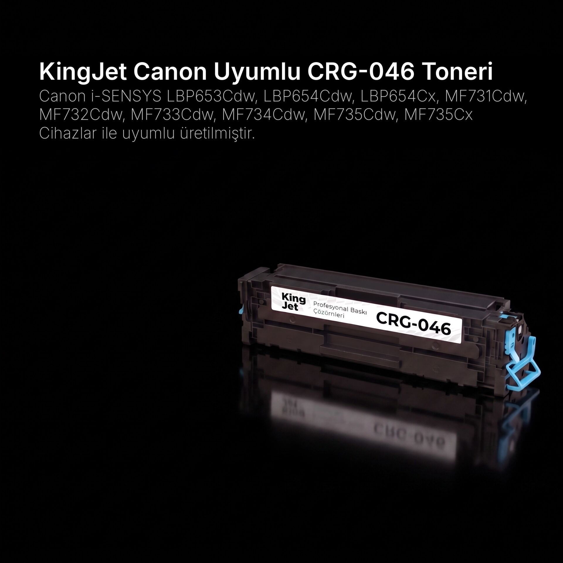 KingJET Canon Uyumlu CRG-046 Mavi Standart Kapasiteli (Tekli) Çipli Muadil Toner