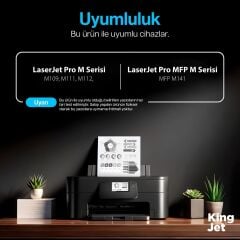Kingjet HP Uyumlu (150A) W1500A Standart Kapasiteli (2'li Paket) Muadil Toner Çipli | M141a, M141w