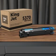 Kingjet Kyocera TK-5370 Uyumlu Standart Kapasiteli Mavi (Cyan) Muadil Toner Çipli