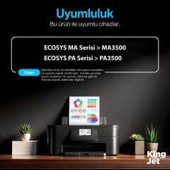 Kingjet Kyocera TK-5370 Uyumlu Standart Kapasiteli Mavi (Cyan) Muadil Toner Çipli | ECOSYS PA3500cx