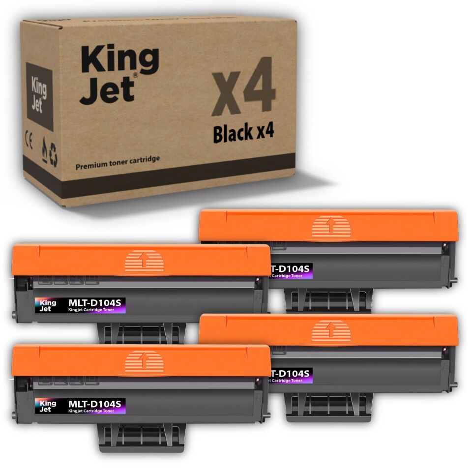 KingJET Samsung Uyumlu MLT-D104S Standart Kapasiteli (4'lü Paket) Çipli Muadil Toner | SCX-3200