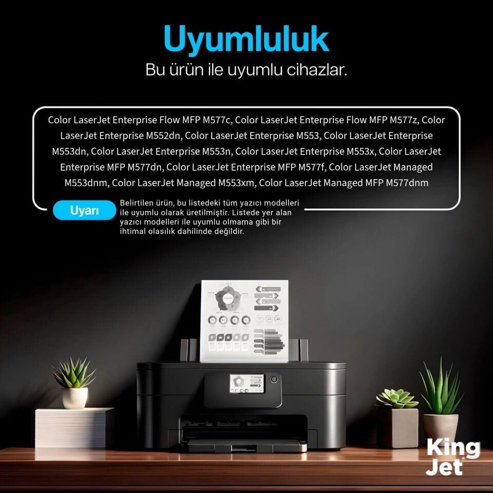 KingJET HP Uyumlu (508A) 4 Renk Standart Kapasiteli (Takım) Çipli Muadil Toner
