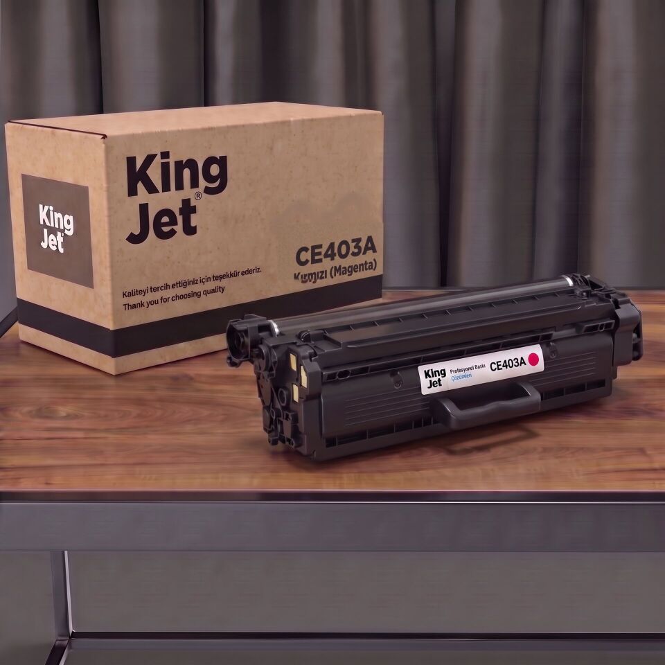 KingJET HP Uyumlu CE403A Kırmızı Standart Kapasiteli (Tekli) Çipli Muadil Toner | M570DN