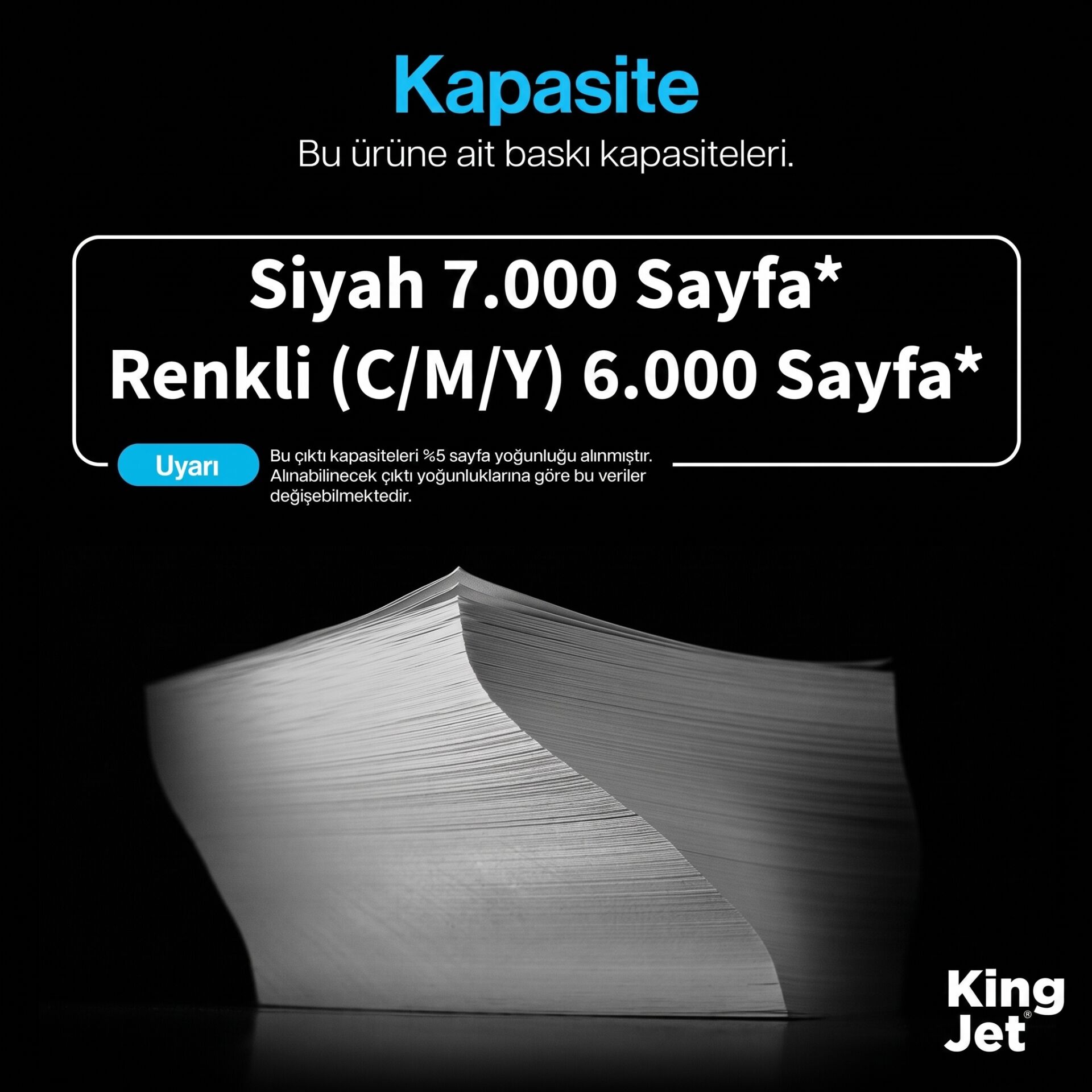 KingJET HP Uyumlu (307A) CE740A 4 Renk Standart Kapasiteli (Takım) Çipli Muadil Toner baskı kapasitesi