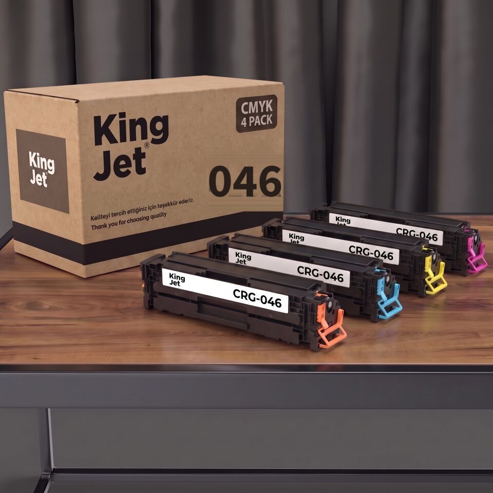 KingJET Canon Uyumlu CRG-046 4 Renk Standart Kapasiteli (Takım) Çipli Muadil Toner | MF731Cdw