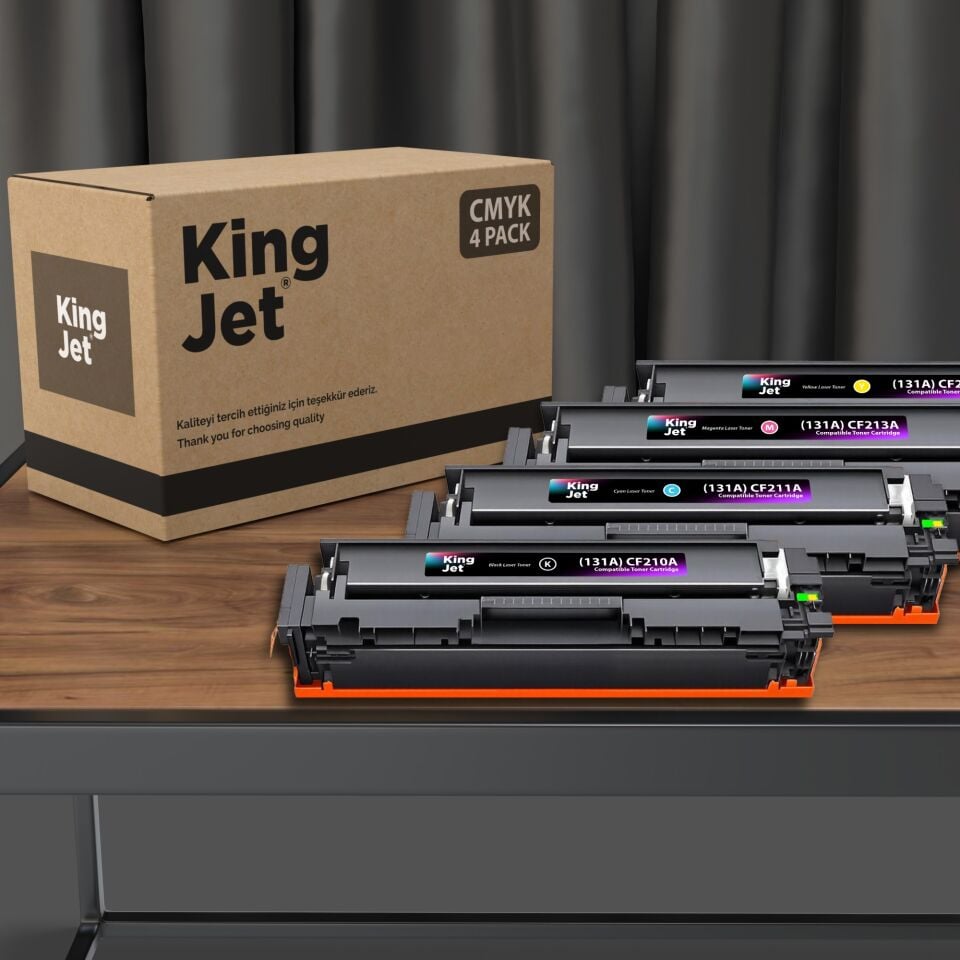 KingJET HP Uyumlu (131A) CF210A Standart Kapasiteli 4 Renk (Takım) Çipli Muadil Toneri