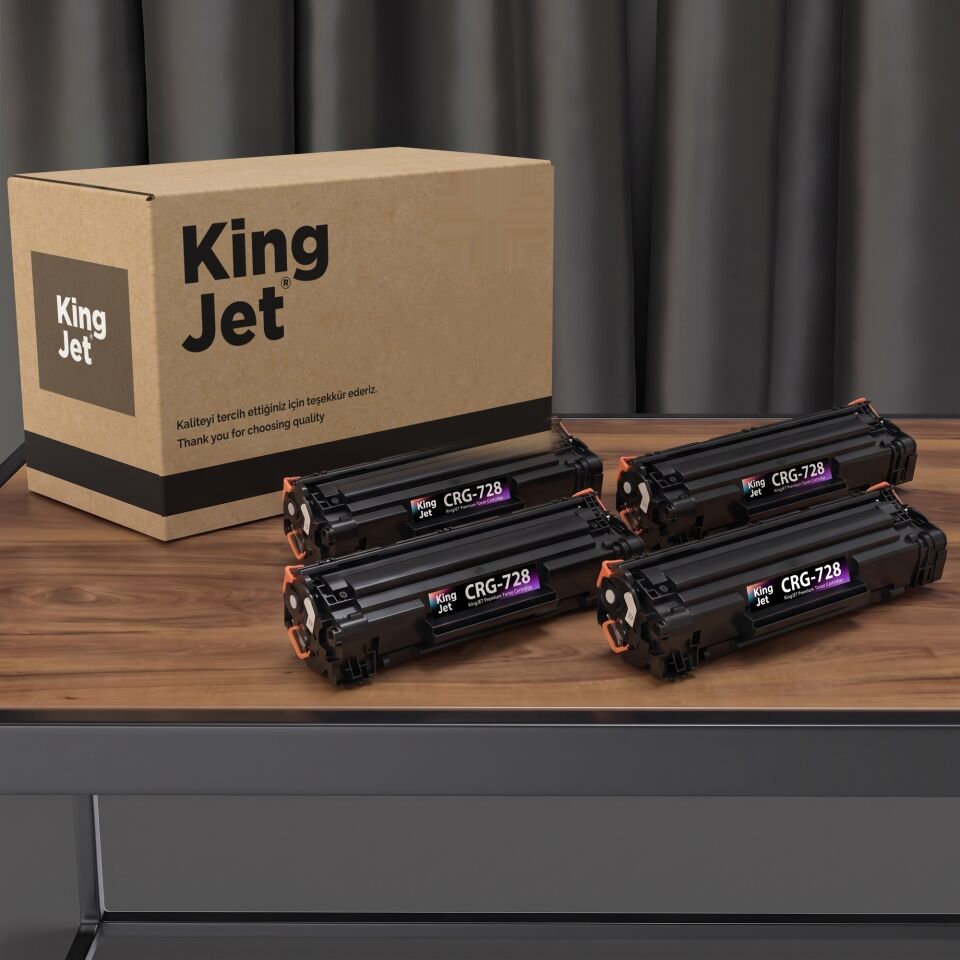 KingJET Canon Uyumlu CRG-728 Standart Kapasiteli (4'lü Paket) Çipli Muadil Toner | MF-4870DN