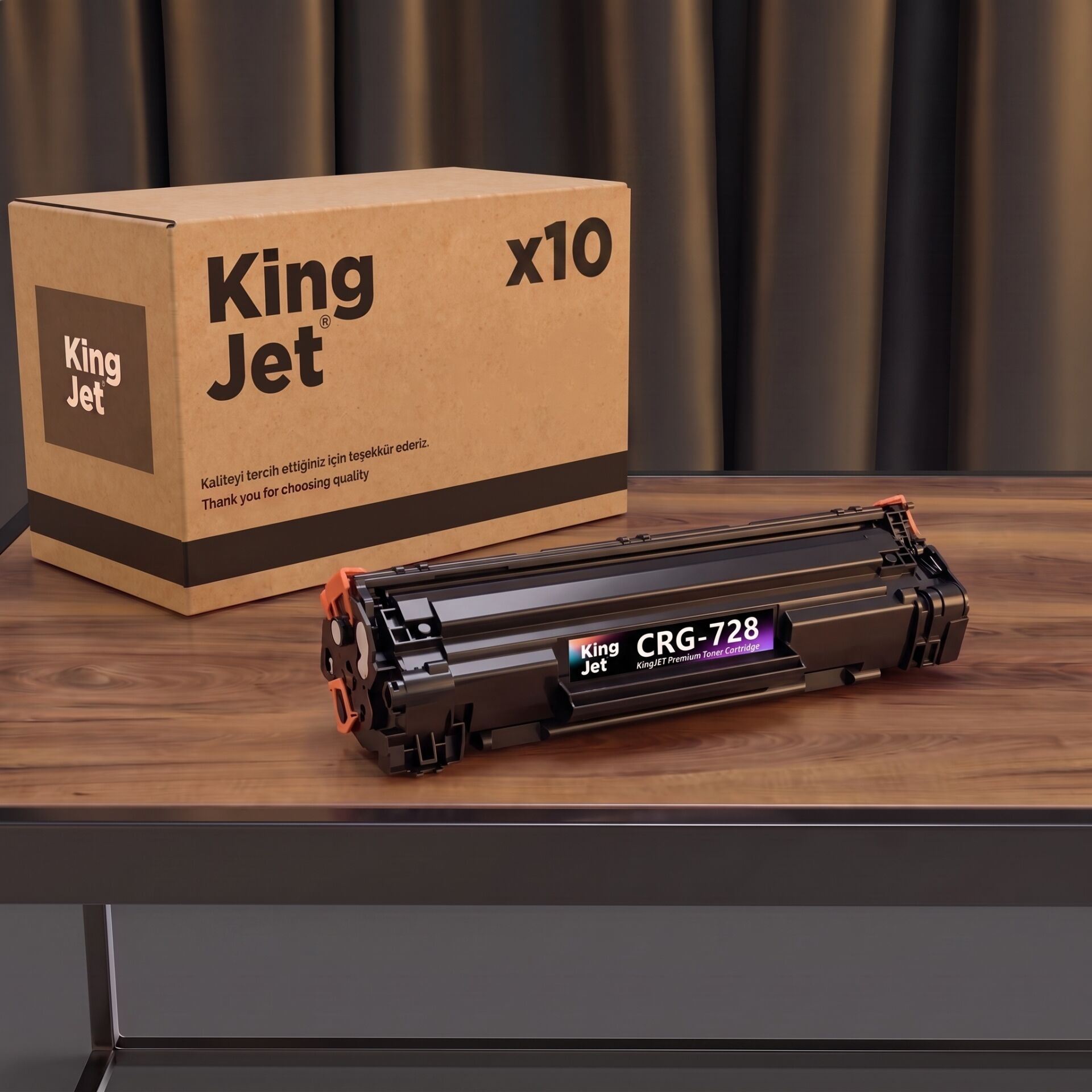 KingJET Canon Uyumlu CRG-728 Standart Kapasiteli (10'lu Paket) Çipli Muadil Toner