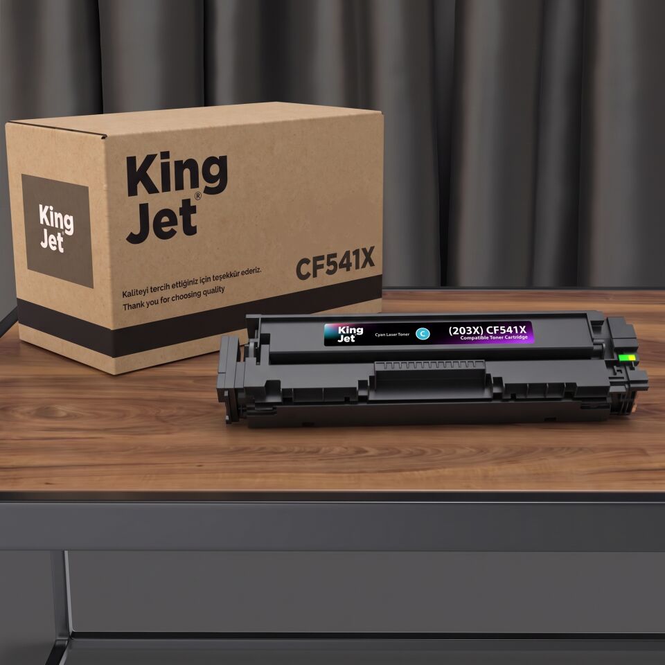 KingJET HP Uyumlu CF541X Mavi Yüksek Kapasiteli (Tekli) Çipli Muadil Toner