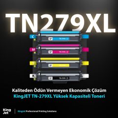 Kingjet Brother Uyumlu TN-279XL Yüksek Kapasiteli 4 Renk (Takım) Muadil Toner Çipli | HL-L3280CDW