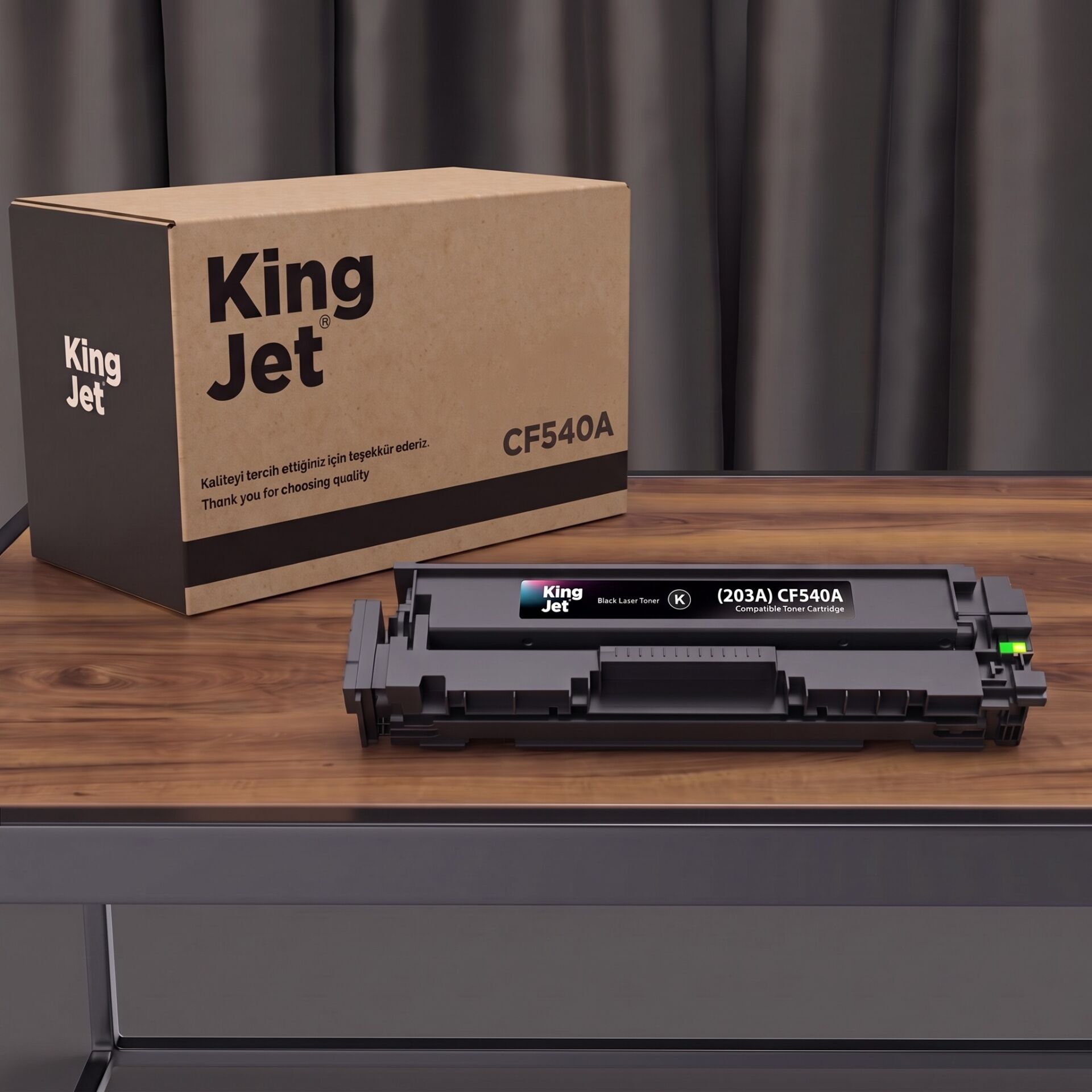 KingJET HP Uyumlu CF540A Siyah Standart Kapasiteli (Tekli) Çipli Muadil Toner | Color LaserJet Pro MFP M281fdn