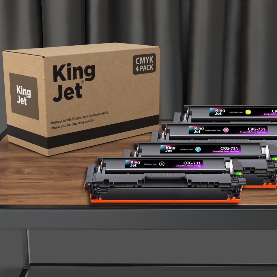 KingJET Canon Uyumlu CRG-731 Standart Kapasiteli 4 Renk (Takım) Çipli Muadil Toneri | MF8230cn