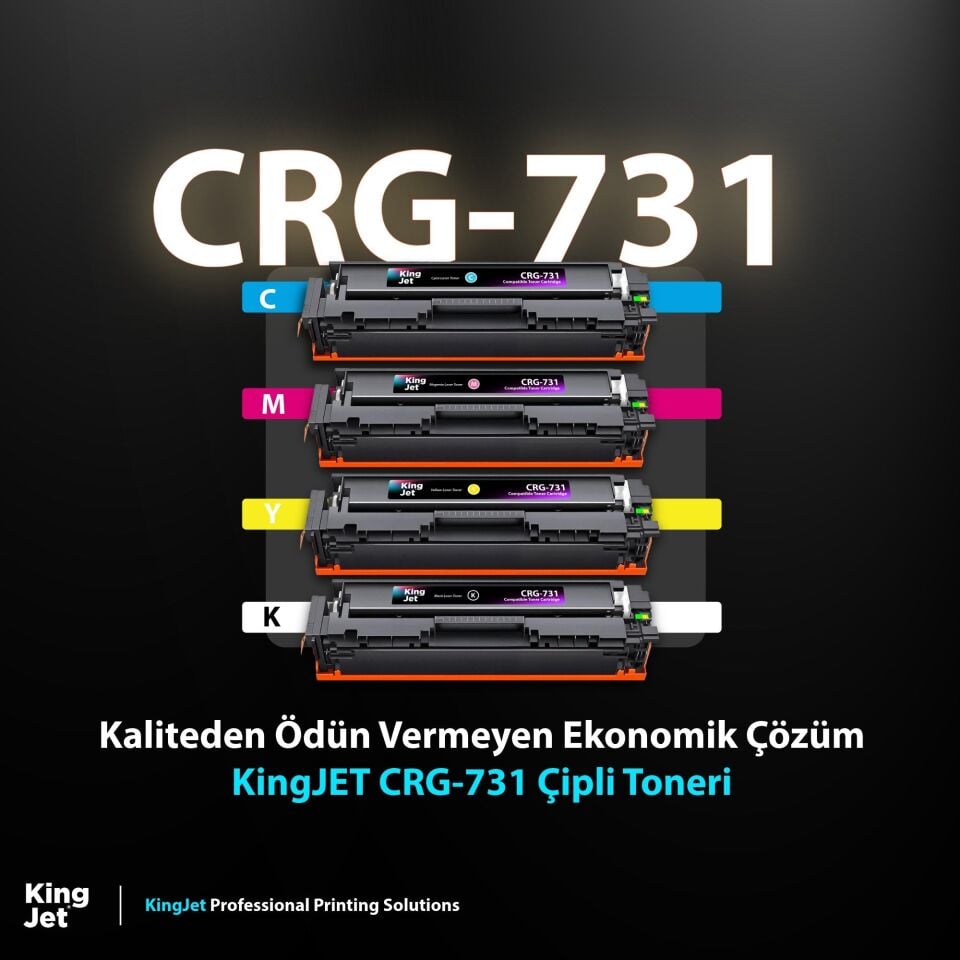 KingJET Canon Uyumlu CRG-731 Standart Kapasiteli 4 Renk (Takım) Çipli Muadil Toneri | MF8230cn