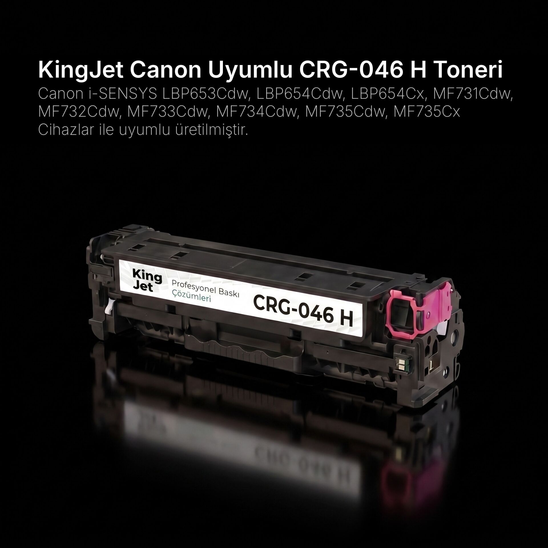 KingJET Canon Uyumlu CRG-046H Kırmızı Yüksek Kapasiteli (Tekli) Çipli Muadil Toner | LBP654Cx