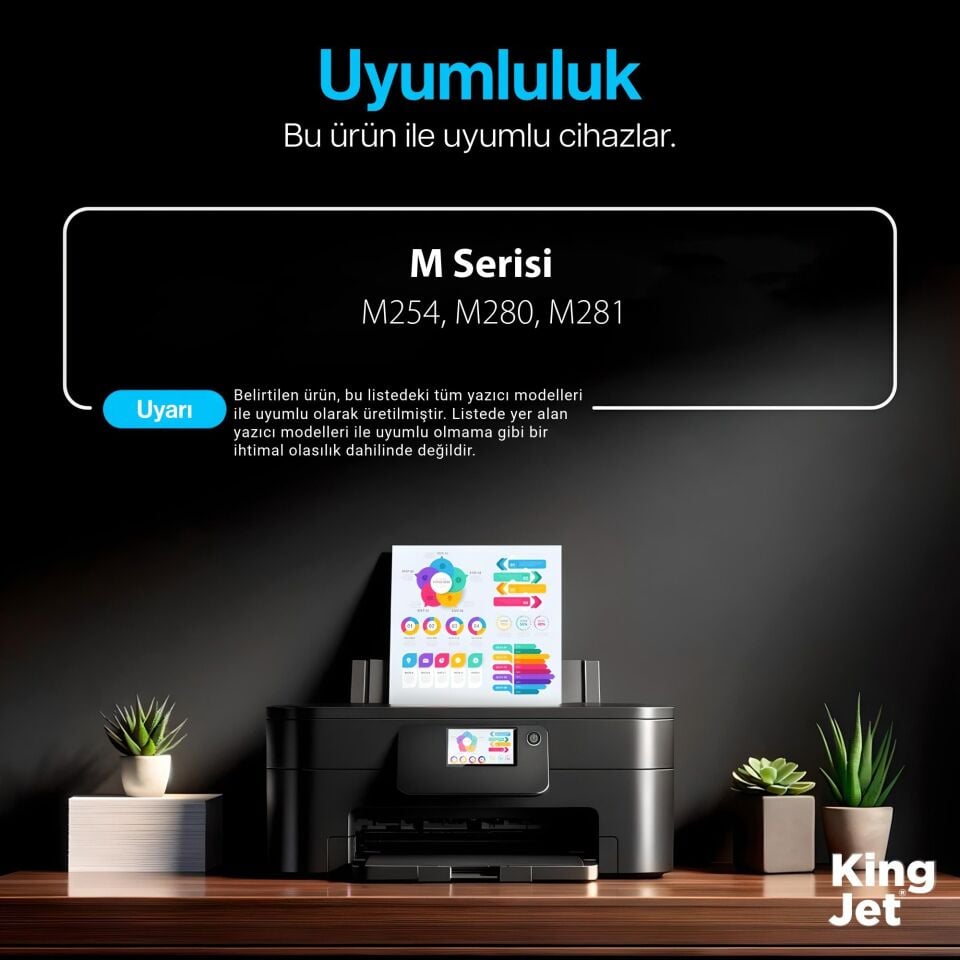 KingJET HP Uyumlu (203X) CF540X Yüksek Kapasiteli 4 Renk (Takım) Çipli Muadil Toneri | MFP M281fdw