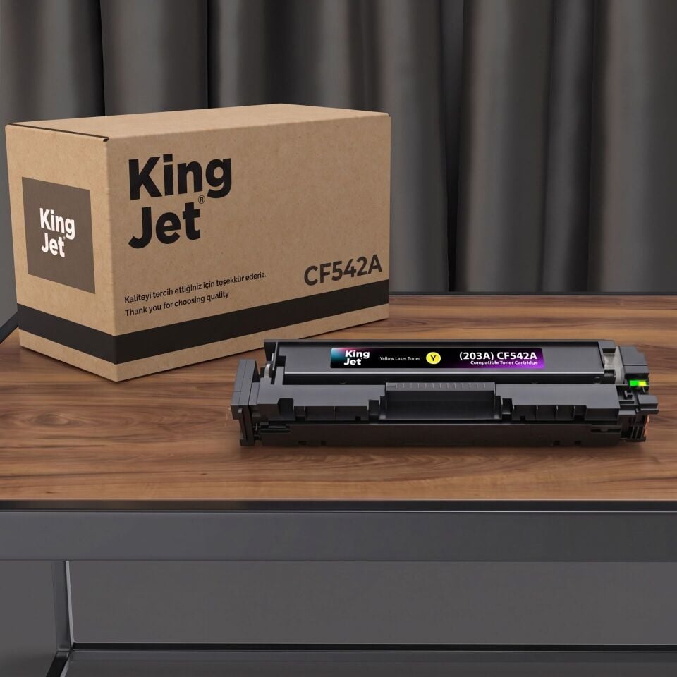 KingJET HP Uyumlu CF542A (203A) Sarı Standart Kapasiteli (Tekli) Çipli Muadil Toner