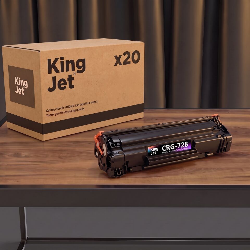 KingJET Canon Uyumlu CRG-728 Standart Kapasiteli (20'li Paket) Çipli Muadil Toner | MF-4890DW