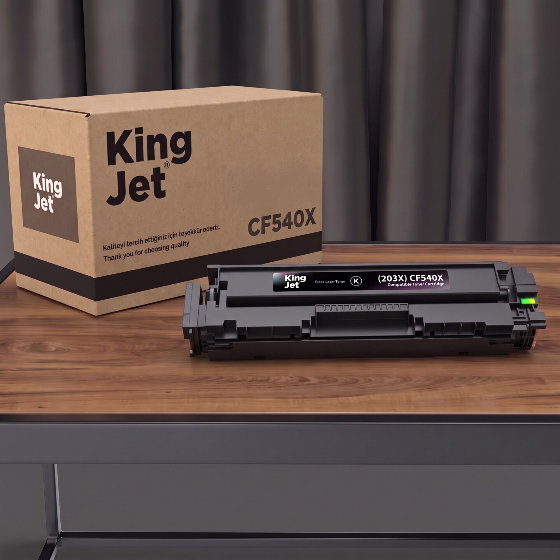 KingJET HP Uyumlu CF540X Siyah Yüksek Kapasiteli (Tekli) Çipli Muadil Toner