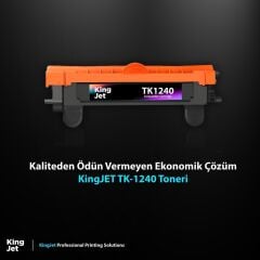 Kingjet Kyocera Uyumlu TK-1240 2'li Paket | Ecosys PA2000w, PA2001w Muadil Toner