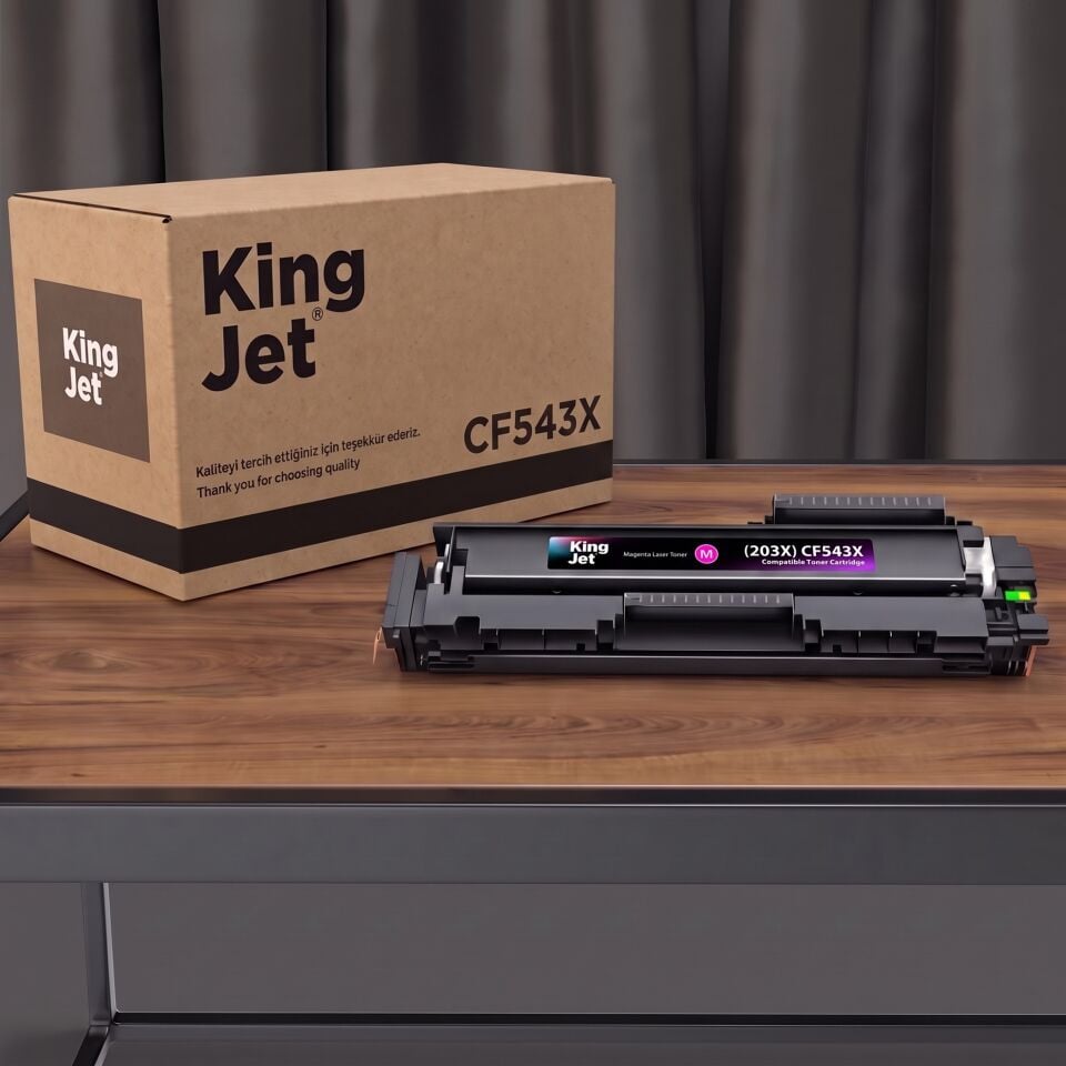 KingJET HP Uyumlu CF543X (203X) Kırmızı Yüksek Kapasiteli (Tekli) Çipli Muadil Toner