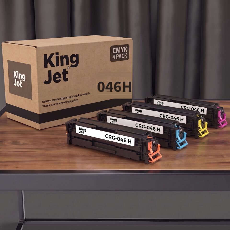 KingJET Canon Uyumlu CRG-046H 4 Renk Yüksek Kapasiteli (Takım) Çipli Muadil Toner | MF735Cdw