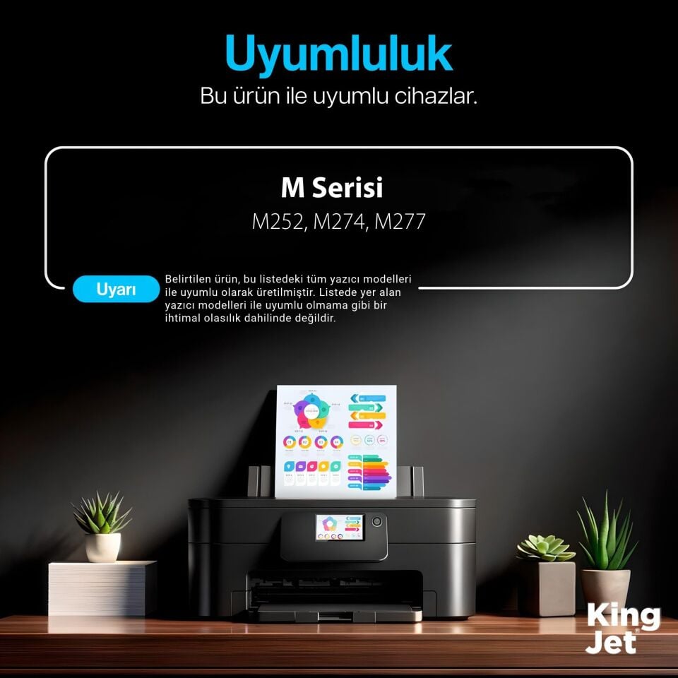 KingJET HP Uyumlu (201X) CF400X Yüksek Kapasiteli 4 Renk (Takım) Çipli Muadil Toneri | M252n