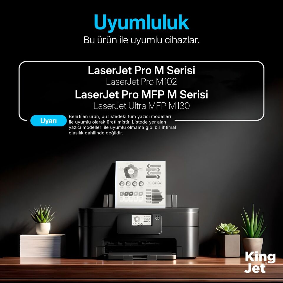 KingJET HP Uyumlu (17A) CF217A Standart Kapasiteli (2'li Paket) Çipli Muadil Toneri | MFP M130nw