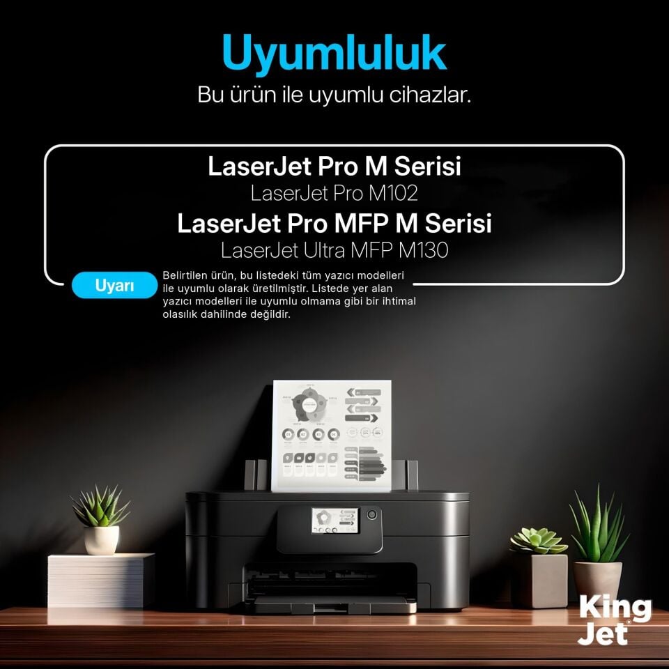 KingJET HP Uyumlu (17A) CF217A Standart Kapasiteli (10'lu Paket) Çipli Muadil Toneri | MFP M130