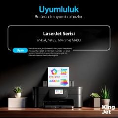 Kingjet HP 415A Uyumlu Standart Kapasiteli 4 Renk (Takım) Çipli Muadil Toner | Pro M454dw Uyumlu