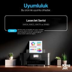 Kingjet HP 415X Uyumlu Yüksek Kapasiteli 4 Renk (Takım) Çipli Muadil Toner | Pro M454dn Uyumlu